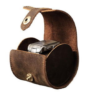 Men's Classic Vintage Portable Cowhide Watch Storage Bag