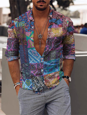 Herrenhemd mit Hawaii-Aloha-Grafikdruck