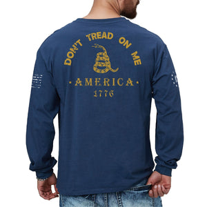 T-Shirt mit Aufschrift „Don't tread on me“ und langen Ärmeln