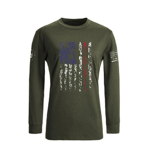 DAMEN-LANGARMSHIRT MIT USA-FLAGGE