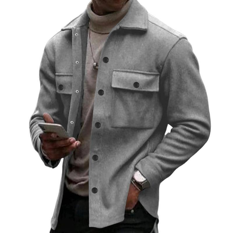 Men's Solid Color Lapel Single Breasted Jacket