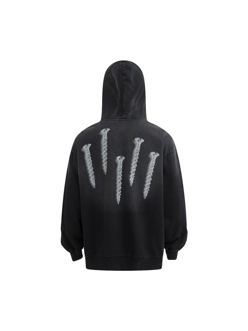 Nail Graphic Gradient Pullover Hoodie