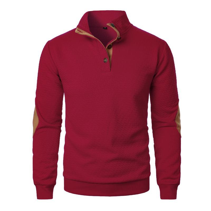 Lässiges Jacquard-Sweatshirt mit Stehkragen und Colorblock für Herren