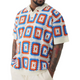 Men's Summer Fashion Casual Vacation Lapel Hollow Color Knitted Short-sleeved T-shirt