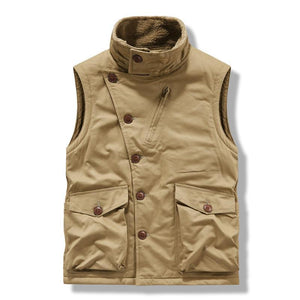 Herren Retro Casual Jagdanzüge Plus Samt Einreihige Weste