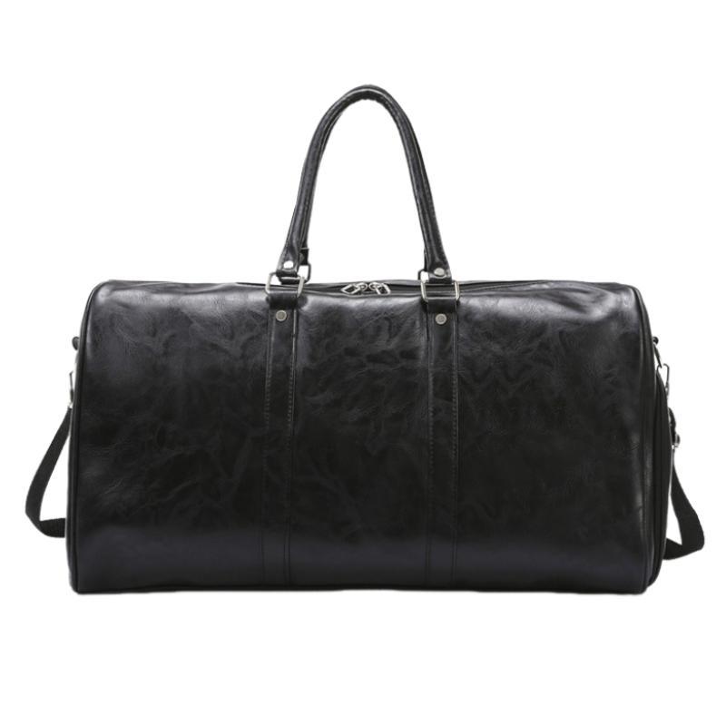 Men's Vintage Large Capacity Leather Sports Fitness Travel Bag