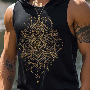 Personalisiertes, modisch bedrucktes Tanktop mit Kapuze für Herren