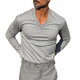 Men's Solid Color Blend V-Neck Long Sleeve T-Shirt