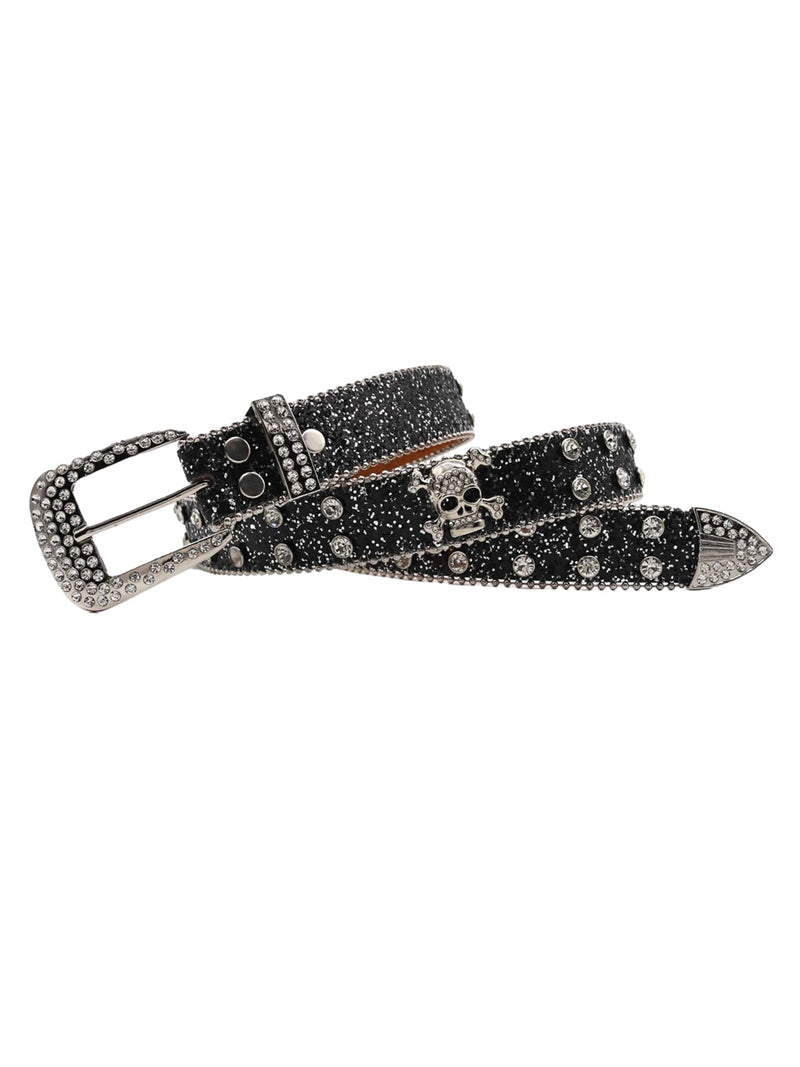 Rhinestone Skull Belt