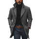 Men's Classic Houndstooth Notch Lapel Single Breasted Mid-Length Coat