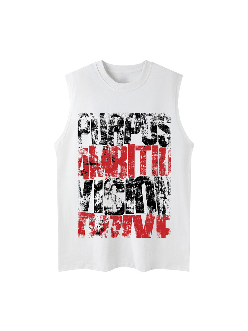 Unisex Letters Street Rap Graffiti Vest