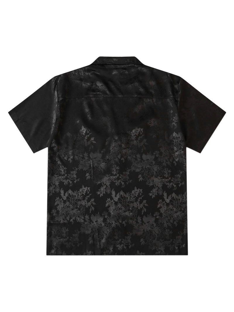 Leaves Pattern  Black Vintage Shirts