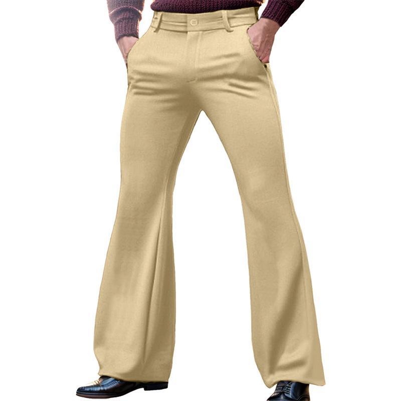 Lässige, einfarbige Herrenhose mit schrägen Taschen und schmalem Schlag