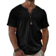 Solides Henley-Kurzarm-T-Shirt für Herren