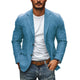 Lässiger Herren-Blazer aus Baumwolle und Leinen mit Revers, einreihig, schmaler Schnitt