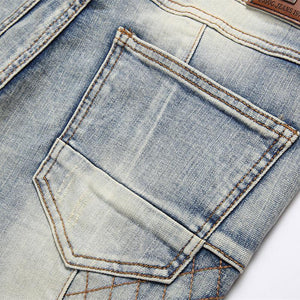 Zerrissene Stretchjeans im Punk-Patchwork-Stil für Herren