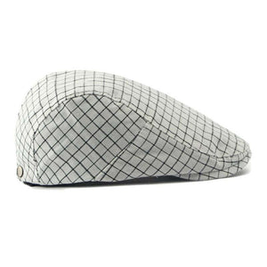 Men's Vintage Plaid Cotton Peaked Cap