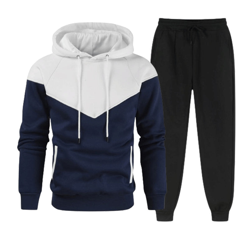 MEN'S COLOR BLOCKED FASHION HOODIE SET MEN'S CASUAL SPORTS SET