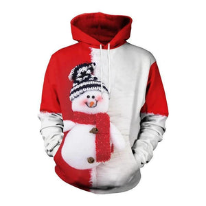 Men's Christmas Print Graffiti Casual Hoodie