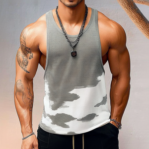 Men's Casual U-neck Slim Fit Jacquard Knitted Tank Top