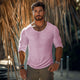 Lässiges Herren-T-Shirt aus Baumwolle mit Rundhalsausschnitt und schmaler Passform, langärmlig