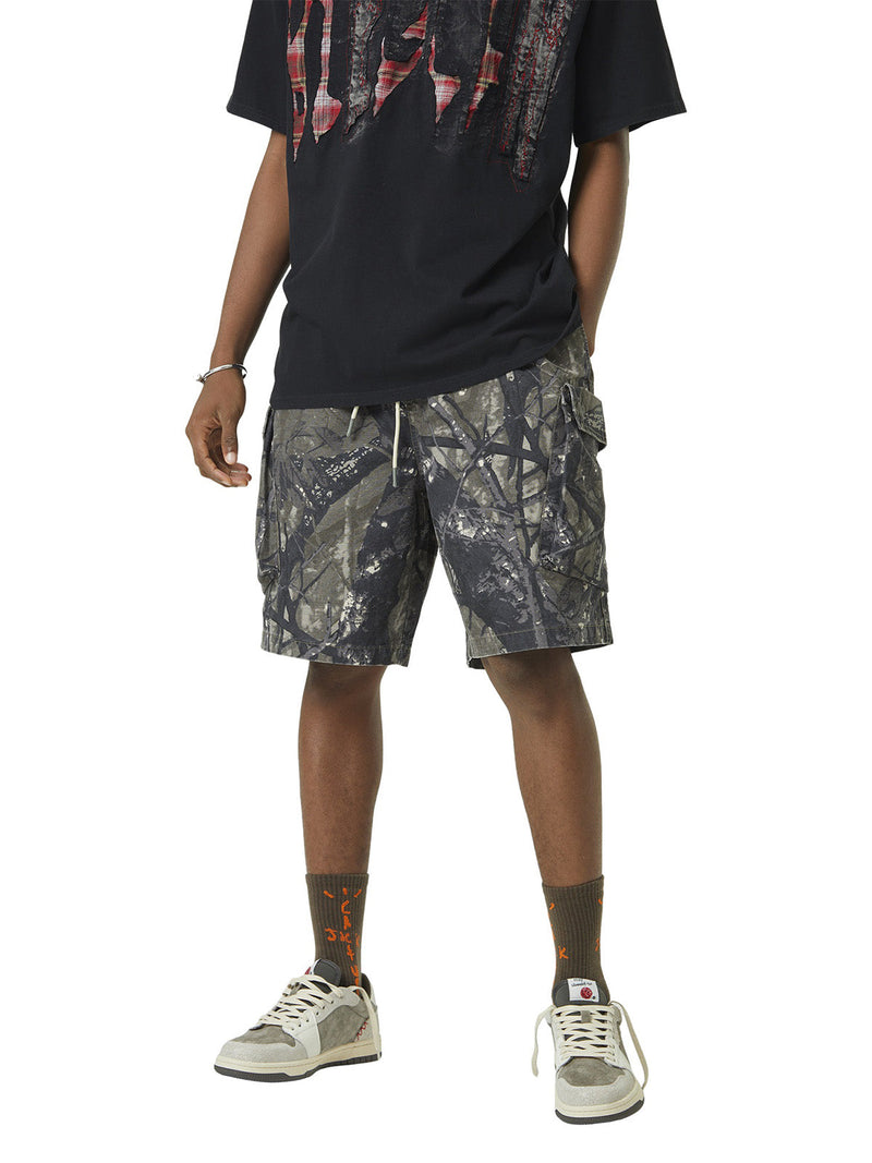 Fallen Leaf Camouflage Pocket Workwear Shorts