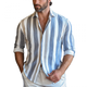 Lässiges Herrenhemd mit Streifenmuster und Revers in Slim Fit