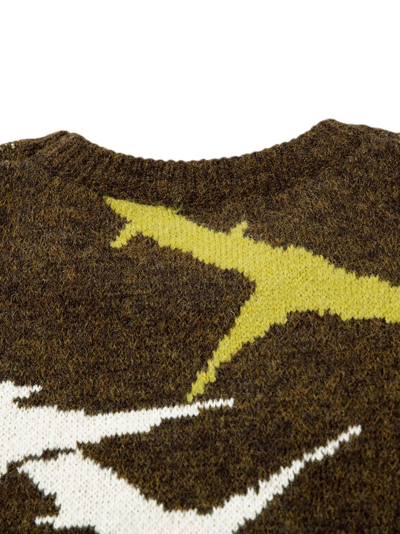 Pullover mit Dornen-Destroyed-Muster