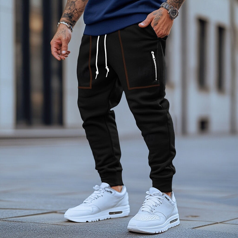 Men's Sweatpants Joggers Trousers Pocket Plain Soft Outdoor Full Length Casual Daily Weekend Sports Fashion Black Navy Blue Micro-elastic