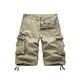 (SIZE US 30-48)BUTTON AND ZIPPER MULTI DIMENSIONAL POCKETS 11'' INSEAM CARGO SHORTS