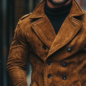 Herren Vintage Casual Wildleder Zweireihige Kurzjacke