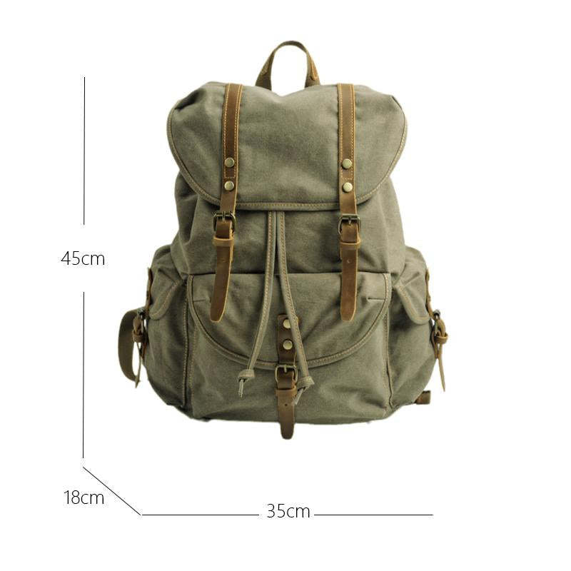 Men's Retro Outdoor Large Capacity Multi-Pocket Canvas Backpack
