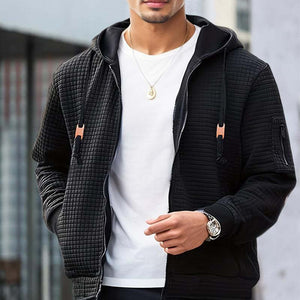 Herren-Kapuzenjacke mit Waffelmuster
