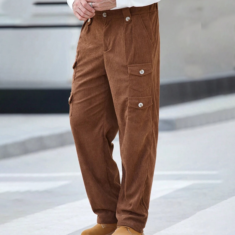 Men's Vintage Multi-Pocket Corduroy Cargo Pants