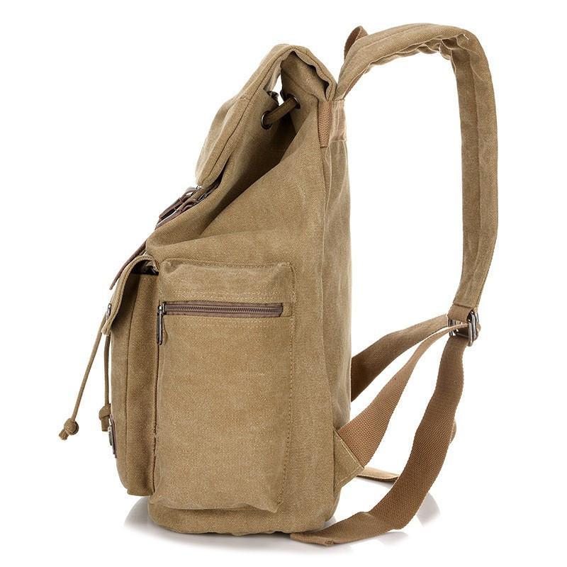 Men's Retro Outdoor Large Capacity Multi-Pocket Canvas Backpack