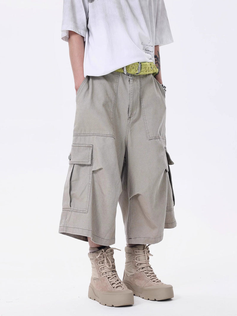 High Street Multi-pocket Workwear Casual Jorts