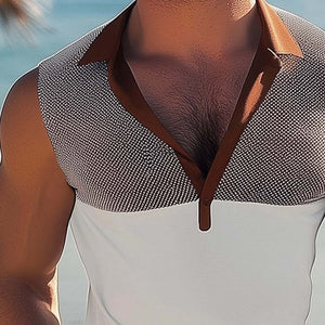 Klassisches Tanktop für Herren im Sommer mit tiefem V-Ausschnitt
