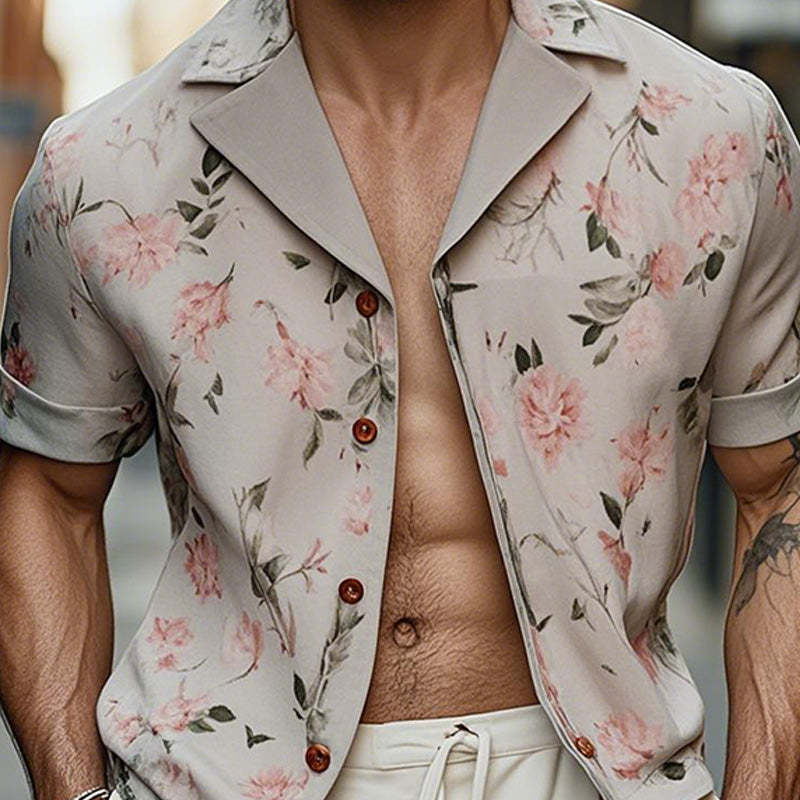 Men's Light Printed Fashion Short Sleeve Shirt