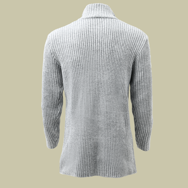 Modischer Herren-Strickpullover mit Stehkragen, einfarbig, gestreift, langen Ärmeln und mittlerer Länge