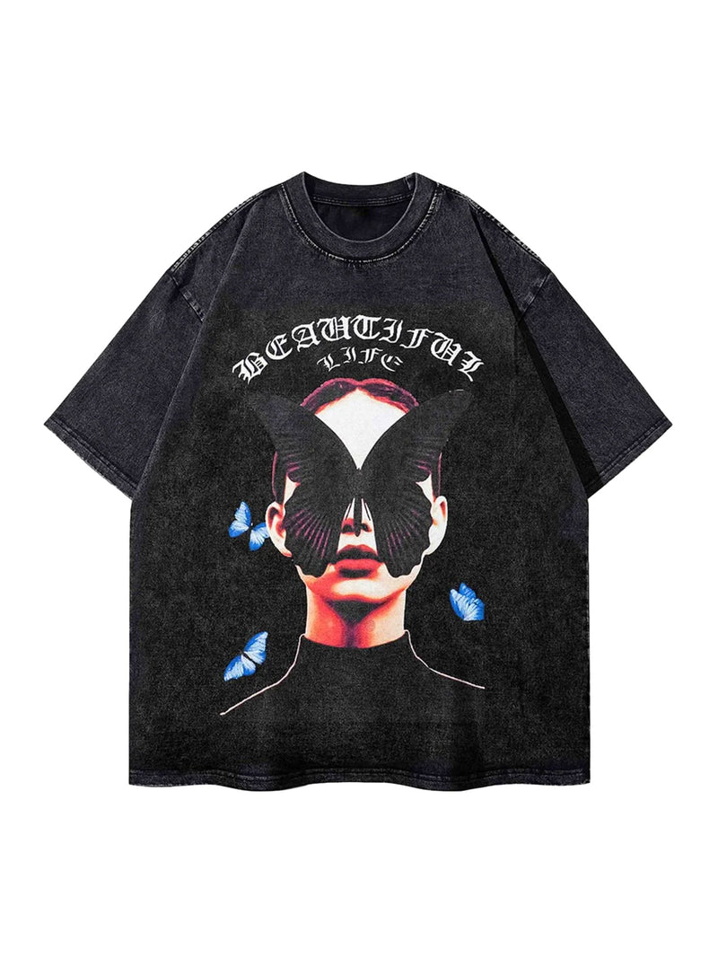 Black Butterfly Girl T-shirt