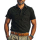 Men's Summer Distressed Polo Collar Double Pocket Casual T-Shirt MTA2784C5U