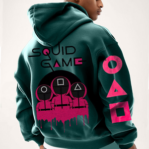 Unisex Übergrößen 123 Squid Game 2 Print Streetwear Hoodie