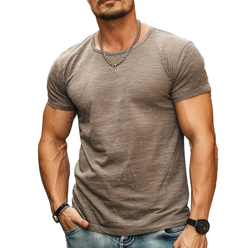 Men's Round Neck Casual Short Sleeve T-shirt