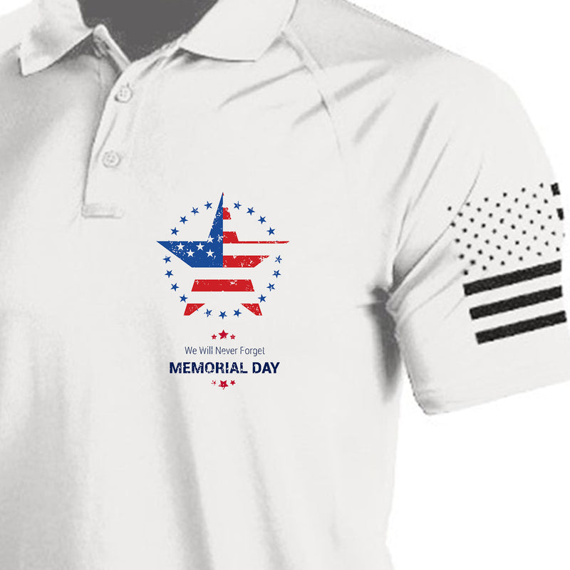 MEMORIAL DAY PRINT RAGLAN GRAPHIC POLO SHIRT