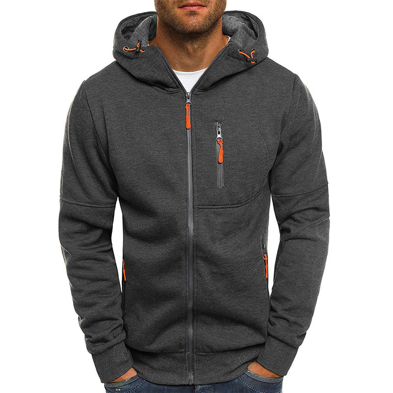 MEN'S SPORTS, FITNESS, LEISURE JACQUARD HOODIE, CARDIGAN, HOODIE