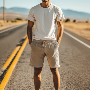 Men's Classic Casual Elastic Waist Corduroy Shorts