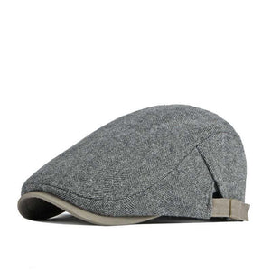 Herren Retro Casual Plaid Splicing Baskenmütze