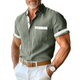 Men's Casual Cotton Linen Plaid Patchwork Lapel Slim Short-Sleeved Shirt