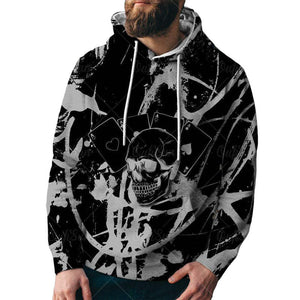 Lockerer Hoodie mit Poker-Print für Herren