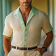 Men's Spring Fashion Woven Slim Short Sleeve Shirt